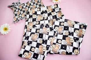 SMILEY CUP OF CHECKERS DREAM SMOCKED FLARE SET