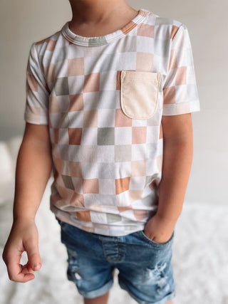 MUTED CHECKERS DREAM POCKET TEE