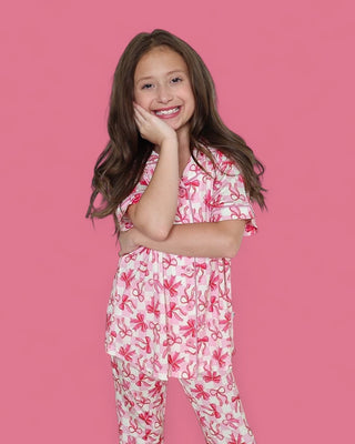 BOW CHECKERED CHARM DREAM GIRL'S FLARE SET