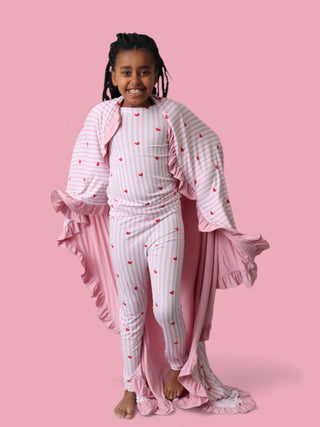 SWEETHEART STRIPES DREAM RUFFLE BLANKET