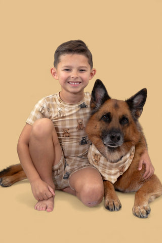 TEDDY CHECK DREAM SHORT SET