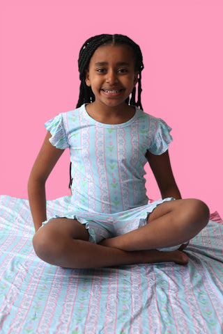 WHIMSY TULIP DREAM RUFFLE SHORT SET