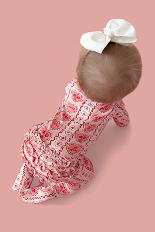 CANDY HEARTS DREAM RUFFLE ROMPER