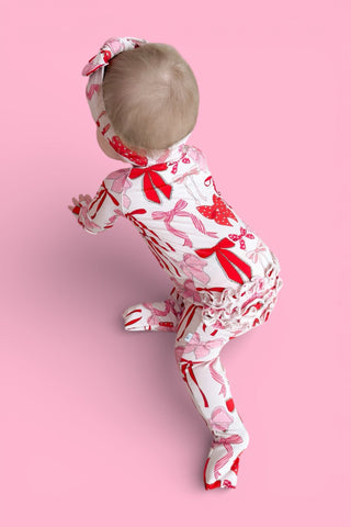 BE MINE BOWS DREAM RUFFLE ROMPER