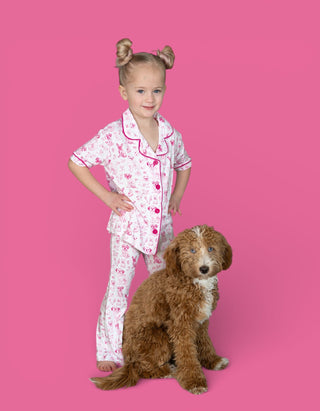 PINK PUPPY TOILE DREAM GIRL'S FLARE SET