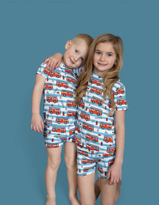 FIRETRUCK FRENZY DREAM SHORT SET