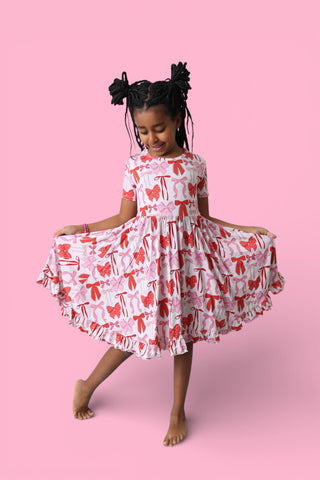 BE MINE BOWS DREAM RUFFLE DRESS