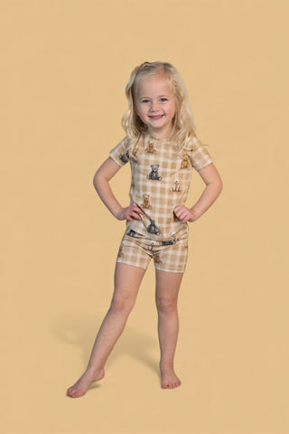 TEDDY CHECK DREAM SHORT SET