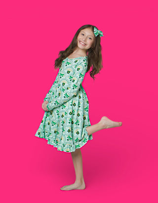 CLOVER & COINS DREAM RUFFLE DRESS