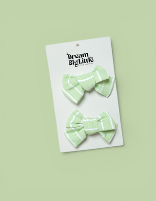SPRINGTIME STRIPE DREAM BOW HAIR CLIPS
