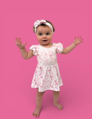 PINK PUPPY TOILE DREAM CAP SLEEVE BODYSUIT DRESS