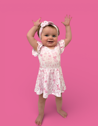 PINK PUPPY TOILE DREAM CAP SLEEVE BODYSUIT DRESS