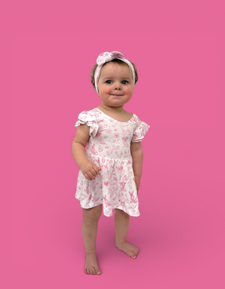 PINK PUPPY TOILE DREAM CAP SLEEVE BODYSUIT DRESS