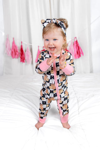 SMILEY CUP OF CHECKERS DREAM ROMPER