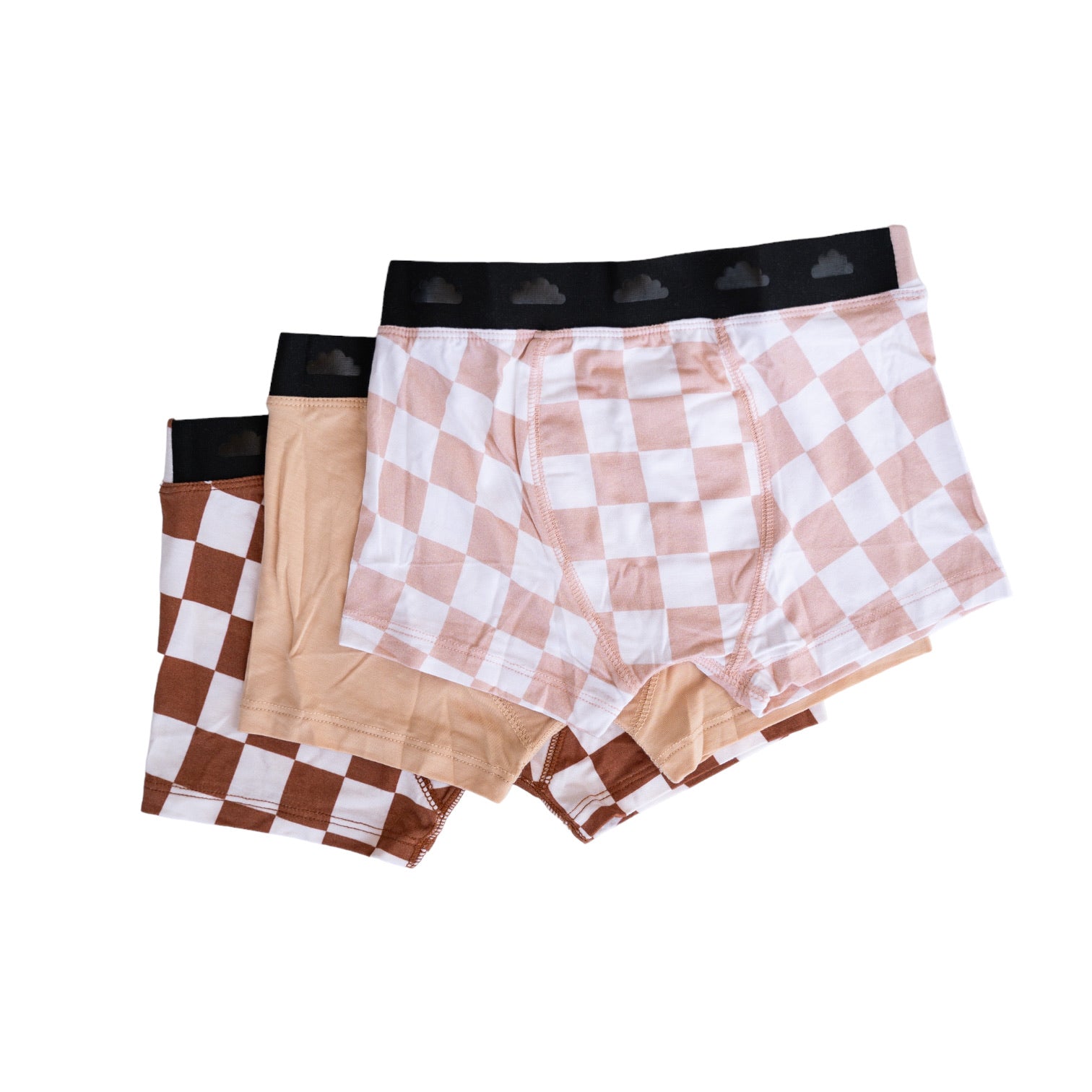 TAN CHECKERS DREAM BOY'S BOXER BRIEF SET DREAM BIG LITTLE CO