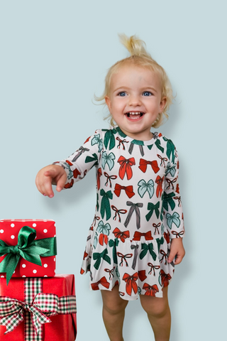 BE MERRY BOWS DREAM BODYSUIT DRESS