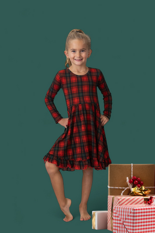 TARTAN CHEER DREAM RUFFLE DRESS