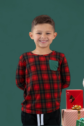 TARTAN CHEER DREAM LONG SLEEVE POCKET TEE