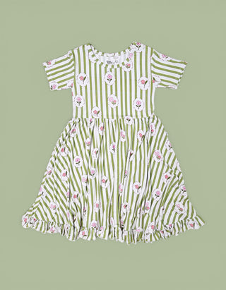 ROSIE'S MEADOW STRIPES DREAM RUFFLE DRESS