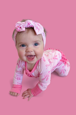 BALLET BOW BLISS DREAM RUFFLE ROMPER