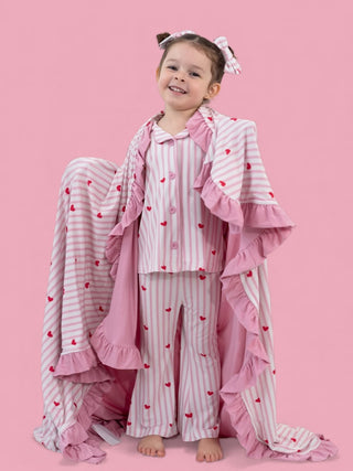 SWEETHEART STRIPES DREAM RUFFLE BLANKET