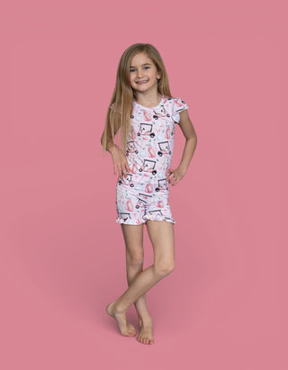 PRETTY AND PAR DREAM RUFFLE SHORT SET