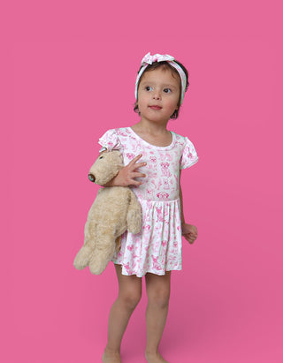 PINK PUPPY TOILE DREAM CAP SLEEVE BODYSUIT DRESS
