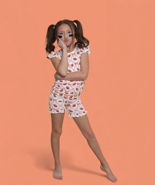 GAME DAY GLAM DREAM RUFFLE SHORT SET