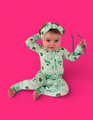 CLOVER & COINS DREAM RUFFLE ROMPER