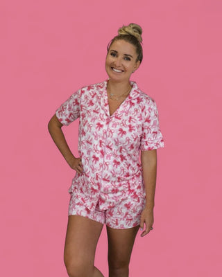 BOW CHECKERED CHARM WOMEN’S DREAM SHORT SET