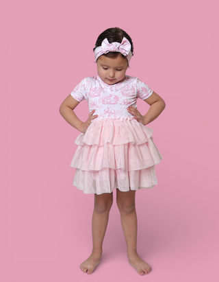 BLUSH BUNNY TOILE DREAM TUTU DRESS