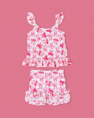 BOW CHECKERED CHARM DREAM RUFFLE SHORTS