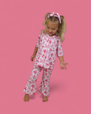 BOW CHECKERED CHARM DREAM GIRL'S FLARE SET