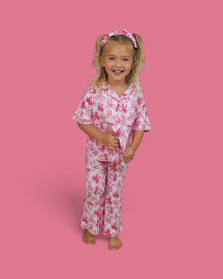 BOW CHECKERED CHARM DREAM GIRL'S FLARE SET