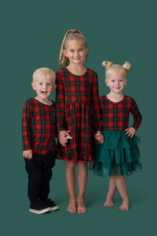 TARTAN CHEER DREAM RUFFLE DRESS