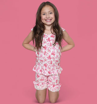 BOW CHECKERED CHARM DREAM RUFFLE SHORTS