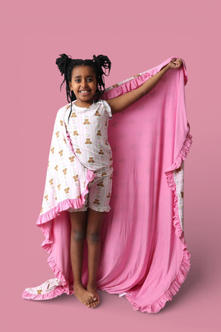 BEAR-Y BLOSSOMS DREAM RUFFLE BLANKET
