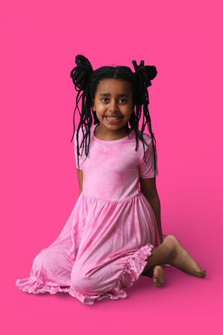 PINK DAYDREAM DREAM RUFFLE DRESS