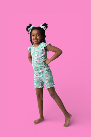 LUCKY RAINBOW RIBBONS DREAM RUFFLE SHORT SET