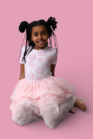 BLUSH BUNNY TOILE DREAM TUTU DRESS