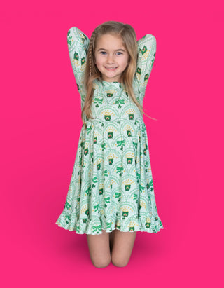 CLOVER & COINS DREAM RUFFLE DRESS