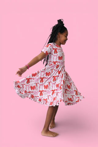 BE MINE BOWS DREAM RUFFLE DRESS