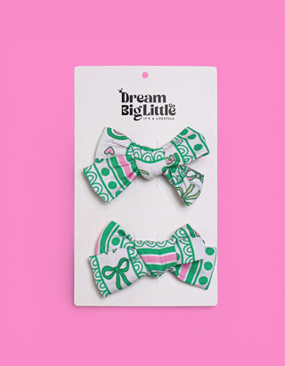 LUCKY RAINBOW RIBBONS DREAM BOW HAIR CLIPS