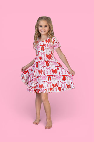 BE MINE BOWS DREAM RUFFLE DRESS