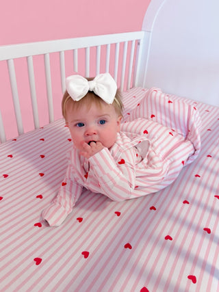 SWEETHEART STRIPES DREAM CRIB SHEET