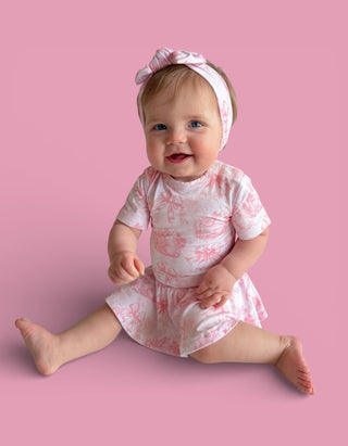 BLUSH BUNNY TOILE DREAM BODYSUIT DRESS