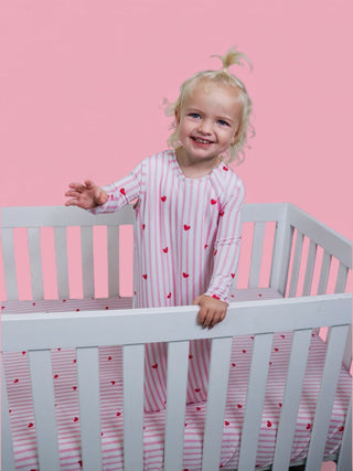 SWEETHEART STRIPES DREAM CRIB SHEET