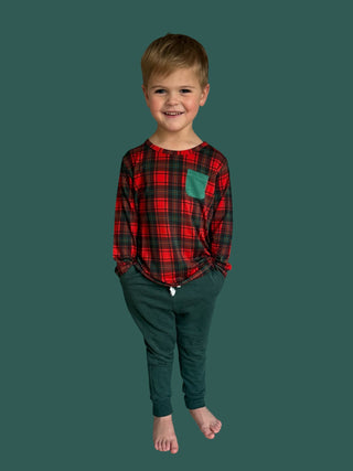 TARTAN CHEER DREAM LONG SLEEVE POCKET TEE