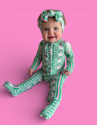 LUCKY RAINBOW RIBBONS DREAM RUFFLE ROMPER