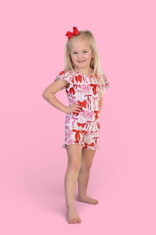 BE MINE BOWS DREAM RUFFLE SHORT SET
